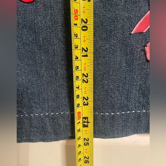 BODEN Denim Floral Appliqué Midi Skirt Artsy Patched Size 10R- EUC - Picture 12 of 13